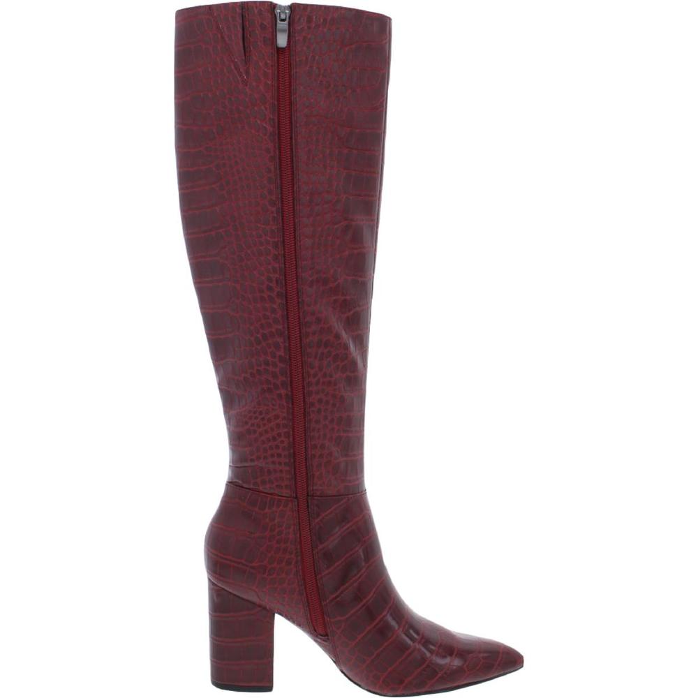 Nine West Womens Adaly Red Faux Leather Tall Knee-High Boots Shoes NWT - Picture 2 of 5